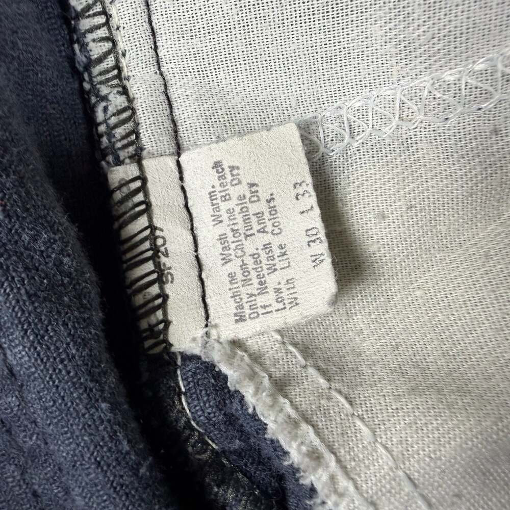 Vintage 80s Levis Pants Mens 30x32 Navy Blue Corduroy Talon Zipper - Picture 6 of 11